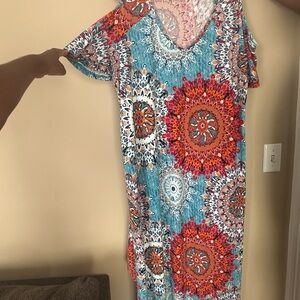 Vibrant Multicolor Mandala Print Dress
